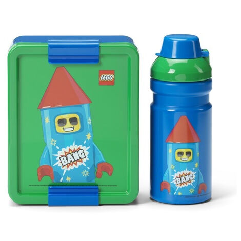 ROOM COPENHAGEN LEGO LUNCH SET LUNCH - DESIGN EMBLÉMATIQUE - AMUSANT ET FONCTIONNEL - BOUTEILLE DE 390 ML ET BOÎTE À GOÛTER POUR (1/3)