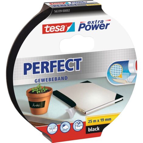TESA 56339-00002-01 EXTRA POWER PERFECT RUBAN ADHÉSIF NOIR 25 M X 19 MM (1/3)