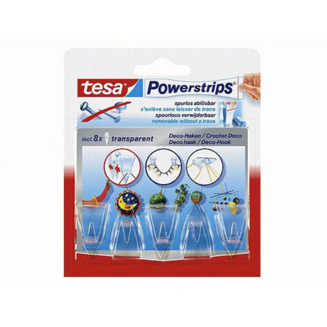 TESA 58900-00013-02 POWERSTRIPS 5 CROCHETS DÉCO + 8 LANGUETTES DÉCO (1/5)