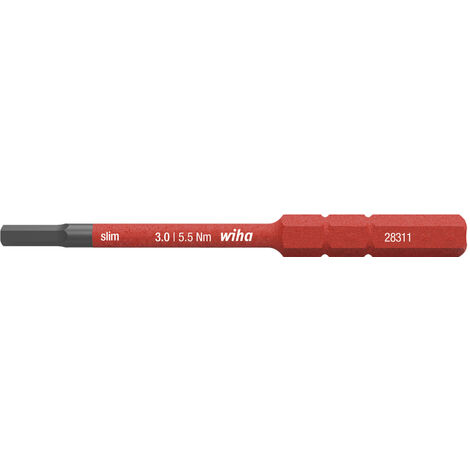Wiha Embout slim electric Six pans 3.0 mm x 75 mm (37147)