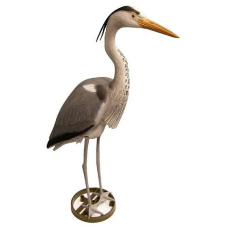 Ubbink – Figurine héron cendré décorative 87 cm – Plastique PVC – Avec piquets pour fixation – Leurre pour éloigner oiseaux et rongeurs