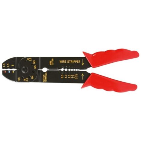 PINCE À SERTIR ÉCONOMIQUE 8'' POUR CONNECTEURS ''FAST-ON'' HAND TOOLS 3696L (1/2)