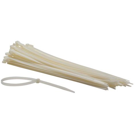 Jeu De Serre-cables En Nylon - 7 6 X 400 Mm - Blanc (100 Pcs)