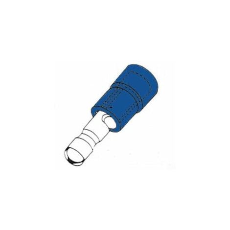 Cosse enfichable faston femelle isolé, bleu 6.3mm - sachet de 100 pcs