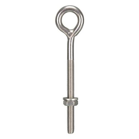 Perel – Piton à boulonner en acier inoxydable AISI 304 – Ø 8 mm – Longueur 130 mm – Fixation pour toiles solaires et hamacs - GSSA3