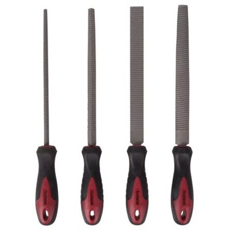 Perel – Râpe à bois 20 cm – Lot de 4 limes HFIS2 – Poignée ergonomique – Pour finitions précises et travaux de menuiserie - RI7590