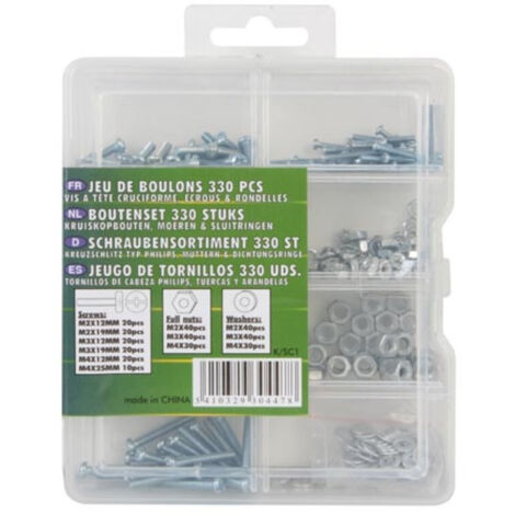 ENSEMBLE VISSERIE 330 PCS (VIS PHILIPS, ECROUS & RONDELLES) MOUNTING MATERIALS K/SC1 (1/2)