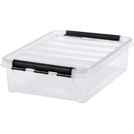 Boîte de rangement transparente 14L – Dimensions 40x30x12 cm – Couvercle clipsé pour fermeture sécurisée – 3589070 – Orthex Sweden Ab