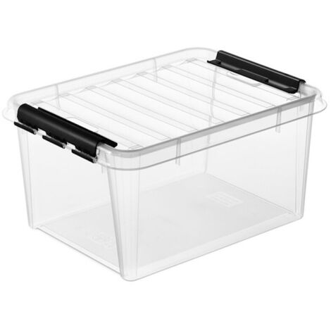 Boite de rangement transparente 14L – Couvercle clips noirs – Dimensions 40x30x19cm – Kunststoff – 3508390 – Orthex Sweden Ab