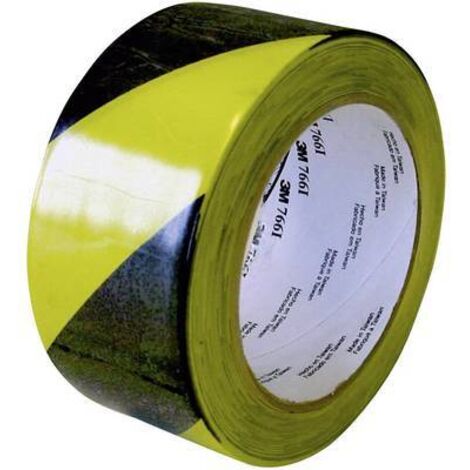 3M SCOTCH RUBAN ADHÉSIF PVC SOUPLE 767I NOIR/JAUNE 766I (1/2)