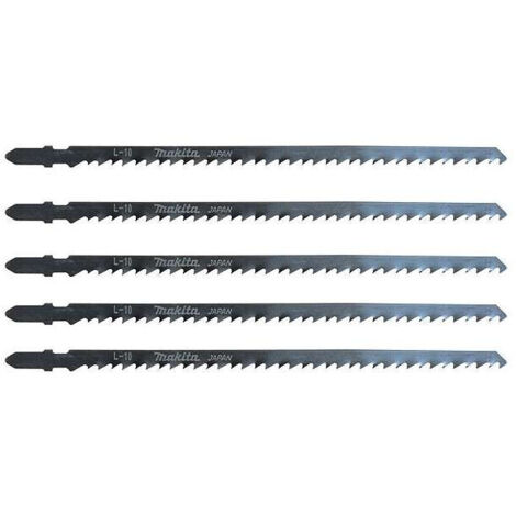 Makita – Lame de scie sauteuse A86315 181 mm – 6 TPI HCS pour bois tendre et PVC – Lot de 5 lames pour coupes rapides