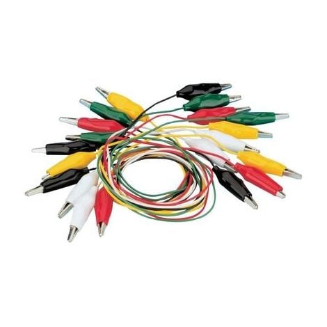 SET DE CORDONS DE MESURE VOLTCRAFT KS-280/0.1 [ PINCES CROCODILE - PINCES CROCODILE] 0.28 M NOIR, ROUGE, JAUNE, VERT, B