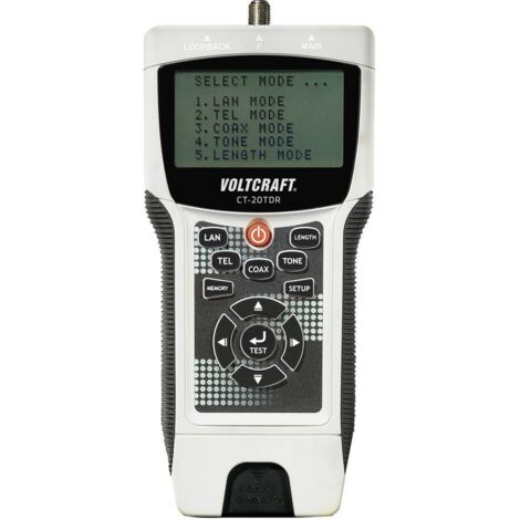 Testeur de câbles CT-20TDR VOLTCRAFT CT-20TDR Convient pour Câbles blindés et non blindés, CAT3, CAT4, CAT5, CAT5e, CAT6, Coax Q59018 (1/5)