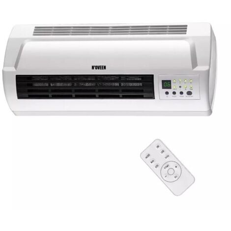 Rideau d'air chauffant 2000W HC2000 – Télécommande LED – Minuterie 75h – Débit d'air froid/chaud – Pour petits espaces – Noveen (1/4)