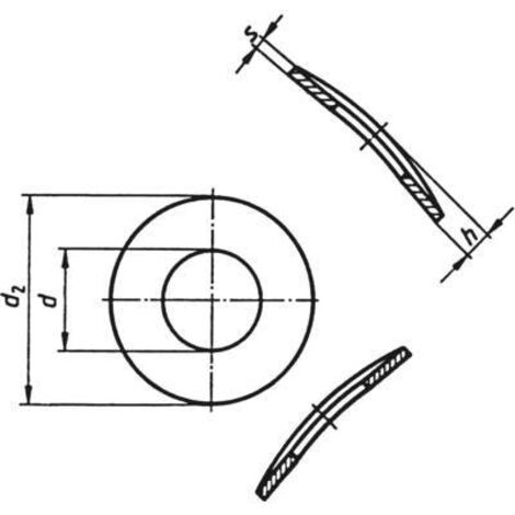 TOOLCRAFT A2,6 D137-A2 194664 Rondelle élastique Ø intérieur: 2.8 mm M2.5 DIN 137 acier inoxydable A2 100 pc(s) S59309 (1/2)