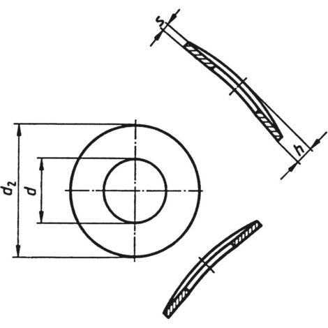 TOOLCRAFT A4 D137-A2 194667 Rondelle élastique Ø intérieur: 4.3 mm M4 DIN 137 acier inoxydable A2 100 pc(s) S59894 (1/2)