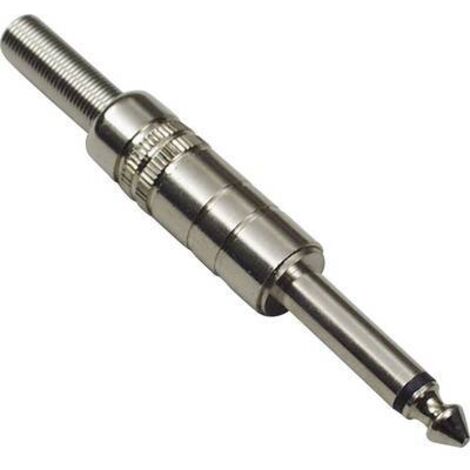Jack 6.35 mm mâle, droit BKL Electronic 1107008 Nombre de pôles: 2 mono argent 1 pc(s) D25052 (1/2)