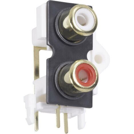 Cinch/RCA embase femelle, verticale BKL Electronic 072384 Nombre de pôles: 2 or, rouge, blanc 1 pc(s) D28075 (1/3)