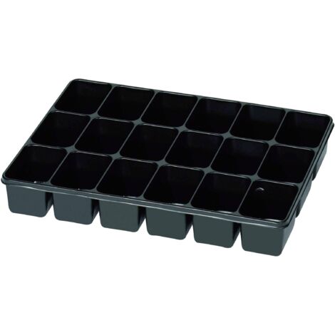 Casier de rangement 18 compartiments – Plastique noir – Dimensions extérieures 335 x 235 x 50 mm – Compartiments 72 x 46 x 52 mm – Sonstige (1/3)