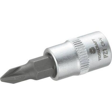 DOUILLE 6,3 MM (1/4'') AVEC EMBOUT CRUCIFORME PZ1 TOOLCRAFT 816056 1/4'' (6.3 MM) PZ 1 LONGUEUR 37 MM (1/2)