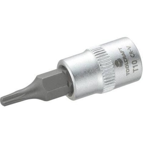 DOUILLE 6,3 MM (1/4'') AVEC PROFIL T T10 TOOLCRAFT 816080 1/4'' (6.3 MM) T10 LONGUEUR 37 MM (1/2)