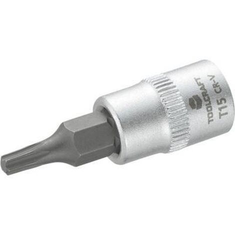 DOUILLE 6,3 MM (1/4'') AVEC PROFIL T T15 TOOLCRAFT 816081 1/4'' (6.3 MM) T15 LONGUEUR 37 MM (1/2)