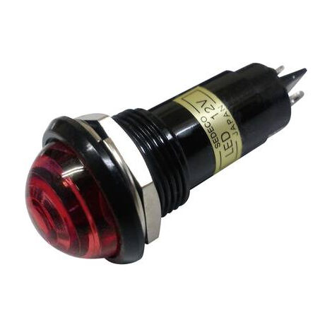 Voyant de signalisation LED rouge 12 V/DC – Résine phénolique – Tête obturatrice – Montage à vis avec œillets à souder – Sedeco - DC 1 PC