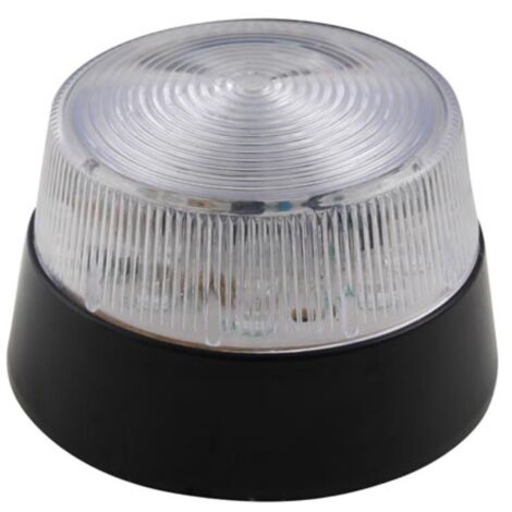Velleman – Flash stroboscopique à led transparent 12V – Indice de protection IP20 – 15 LEDs blanches – Ø 77 mm pour effets lumineux intenses