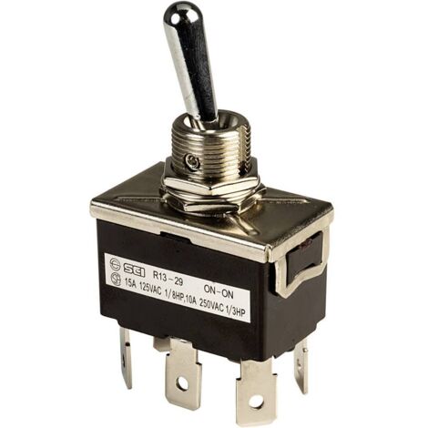 Interrupteur à levier 2 x On/On SCI R13-29B 250 V/AC 10 A à accrochage 1 pc(s) Y717241