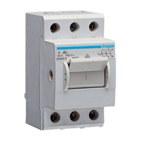 Hager Interrupteur g/én/éral SH363N Gris 3 p/ôles 63 A 230 V//AC s 400 V//AC 1 pc