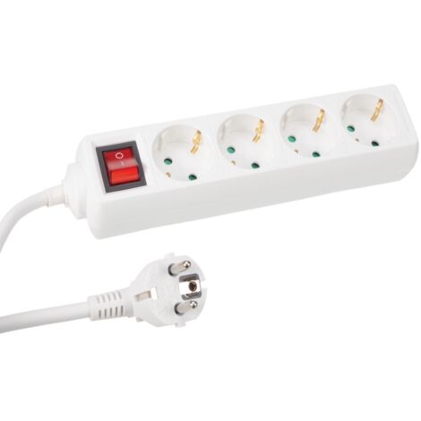 Bloc Multiprises, 4 Prises + Interrupteur (1/3)