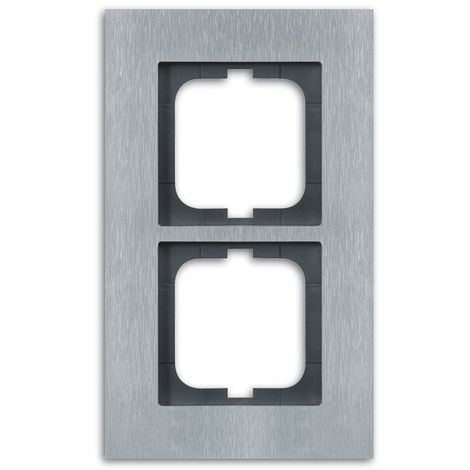 BUSCH-JAEGER 1722-860 PLAQUE DOUBLE, CARAT, ACIER INOXYDABLE (1/3)