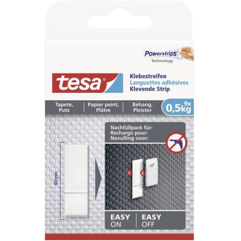 TESA BANDES ADHÉSIVES POUR FIXATION À PAPIER PEINT & PLÂTRE, HALTE PUISSANCE, 77770-00000-00 (1/3)