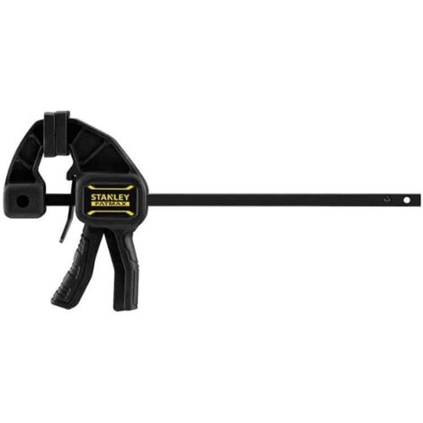 Stanley – Serre-joint S mini 120mm – Capacité de serrage 15 kg/m2 – Patins de protection amovibles – Rail en acier et corps en nylon renforcé