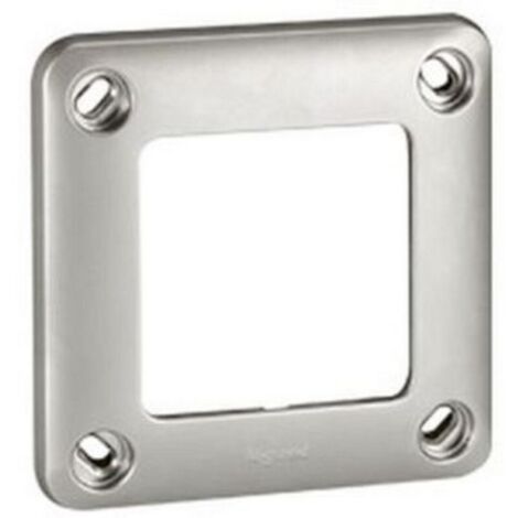 Plaque Legrand 77851 – Gamme Soliroc – 1 poste – 110 x 110 mm – Fixation par chevillage – Enjoliveur esthétique pour appareillages