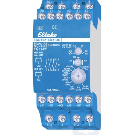 ELTAKO ESR12Z-4DX UC RELAIS DE COMMUTATION DE CHOC ÉLECTRIQUE 4 PRISES (1/2)