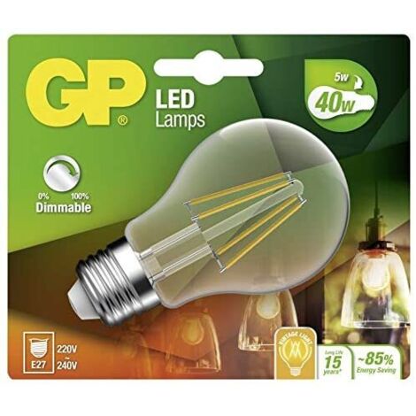 GP lumière LED E27, 5 W, blanco chaud, 14 x 12 x 6 cm (1/2)