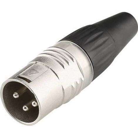 XLR MÂLE DROIT HICON HI-X3CM-V PÔLES: 3 NOIR, ARGENT 1 PC(S) (1/2)