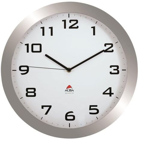 ALBA HORLOGE SILENCIEUSE 38CM QUARTZ - GRIS MÉTAL - 38,5X38,5X5,5CM HORISSIMO M (1/3)