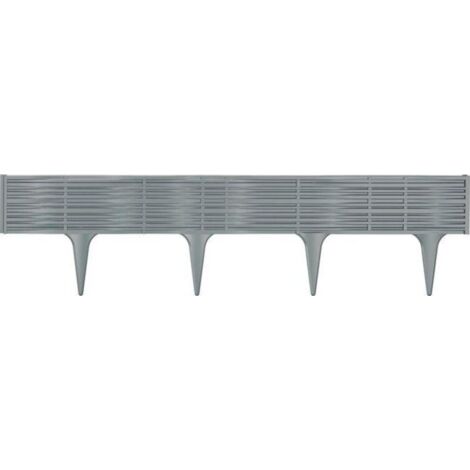 PROSPER PLAST IBWI-405U 390 X 18.65 CM MOTIF LIGNE DE BORDURE DE JARDIN - GRIS PIERRE (5 PIÈCES) (1/7)