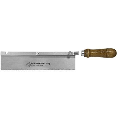 Scie à dos réversible 250 mm – Manche en bois – Pour bois dur et teck – Couleur argent/brun – Kirschen
