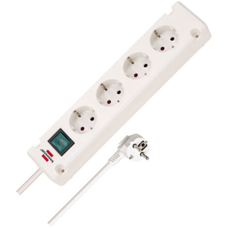 Chaise brûlante Bremounta power strip 4 voies blanc 1,5m H05VV-F 3G1,5