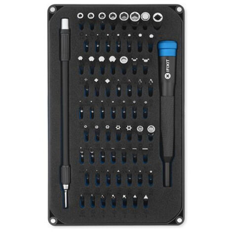 IFIXIT 64 BIT DRIVER KIT - KIT DE 64 EMBOUTS CRUCIFORME (PHILLIPS) TORX SECURITY PENTALOBE JIS TRI-POINT 145299-4 (1/9)