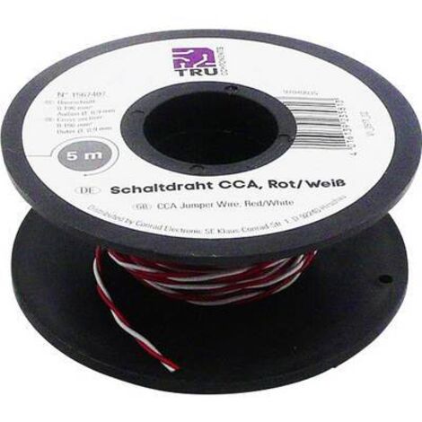 FIL DE CÂBLAGE TRU COMPONENTS SH1998C497 1567407 2 X 0.20 MM² ROUGE, BLANC 5 M (1/2)
