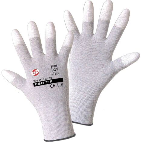 Worky L+D ESD TIP 1170-7 Guanti Da Lavoro In Nylon – Taglia 7 (S), Antistatici, EN 388, 1 Paio
