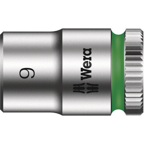 WERA 05003508001 8790 HMA DOUILLE ZYKLOP À EMMANCHEMENT 1/4'', 9.0 MM, ARGENT/VERT (1/4)