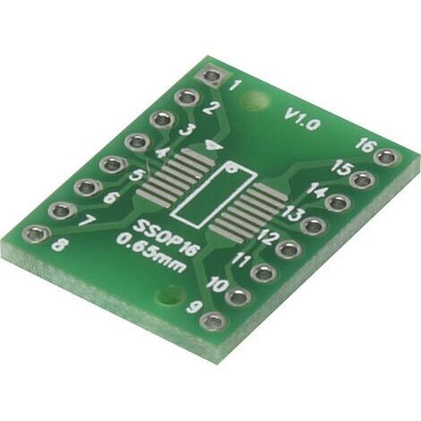 PLATINE D'EXPÉRIMENTATION TRU COMPONENTS SSOP16-L 1274813 EPOXY (L X L) 18 MM X 15.6 MM 35 µM PAS 2.54 MM 1 PC(S) (1/3)