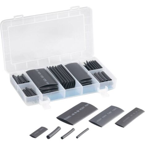 ASSORTIMENT DE GAINES THERMORÉTRACTABLES 2:1 TRU COMPONENTS 1564899 63 PIÈCES (1/2)