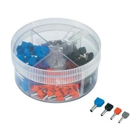 ASSORTIMENT D'EMBOUTS DOUBLES TRU COMPONENTS TE200SS 739884 0.50 MM² 2.50 MM² GRIS, ROUGE, NOIR, BLEU 200 PC(S)