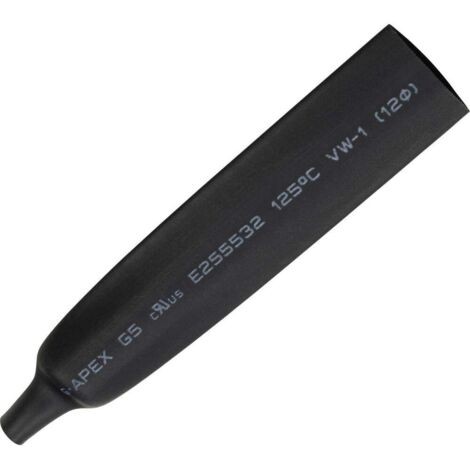 GAINE THERMORÉTRACTABLE SANS COLLE NOIR 12 MM TAUX DE RÉTREINT : 2:1 544488 B2G5-7 BK TRU COMPONENTS 1572143